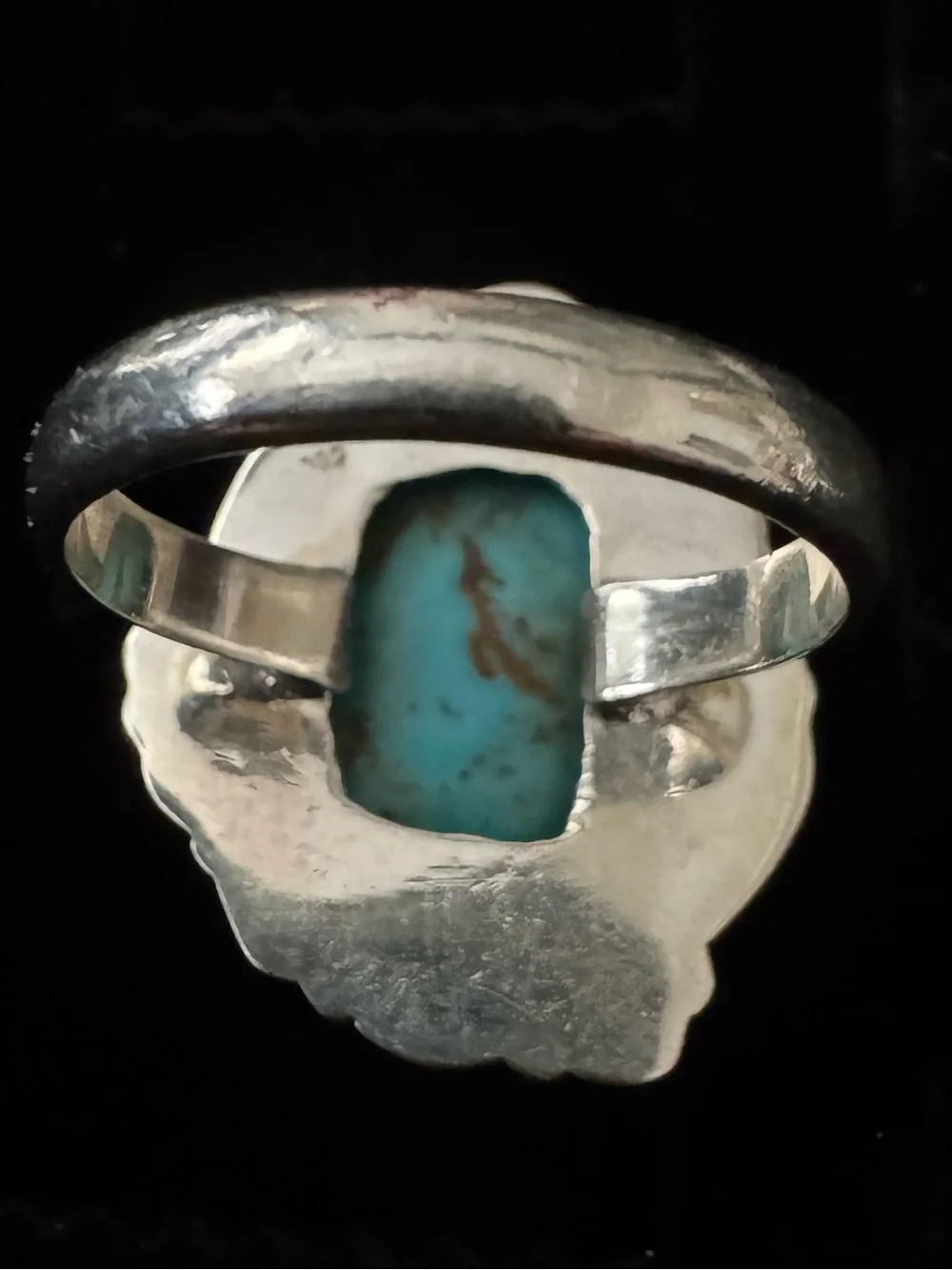 Genuine Kingman Turquoise Stone sterling‎ Silver statement Ring